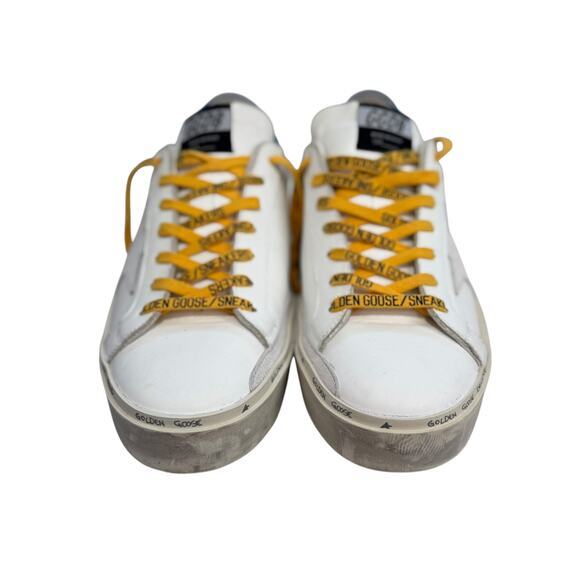 Golden Goose Hi Star Sneakers Womens Size 41 White Blue with Yellow Laces - Picture 3 of 13